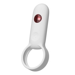 Белое эрекционное виброкольцо с пультом ДУ