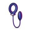Фиолетовое эрекционное виброкольцо с анальным шариком Eclipse