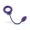 Фиолетовое эрекционное виброкольцо с анальным шариком Eclipse