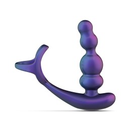 Фиолетовое эрекционное виброкольцо с анальной ёлочкой Stellar Force