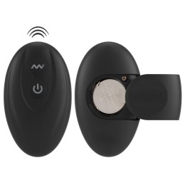 Черное эрекционное кольцо со стимуляцией промежности и анальной пробкой Cock Ring with RC Prostate Plug