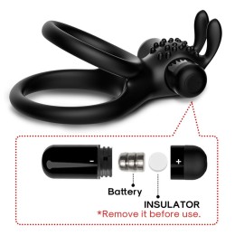 Черное эрекционное виброкольцо с подхватом мошонки Stay Hard