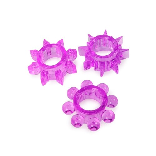 Набор из 3 лиловых эрекционных колец различной формы