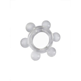 Прозрачное эрекционное кольцо с 6 стимулирующими шариками