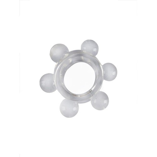 Прозрачное эрекционное кольцо с 6 стимулирующими шариками