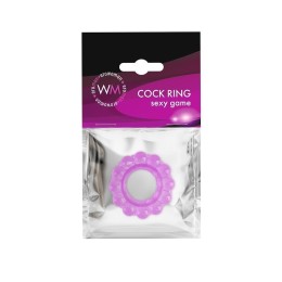 Лиловое эрекционное кольцо с 2 рядами стимулирующих шариков