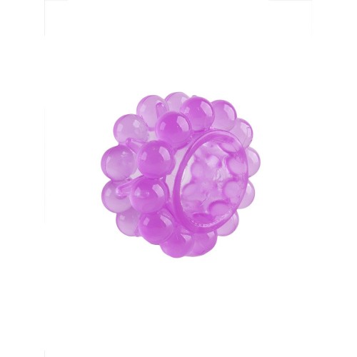 Лиловое эрекционное кольцо с 2 рядами стимулирующих шариков