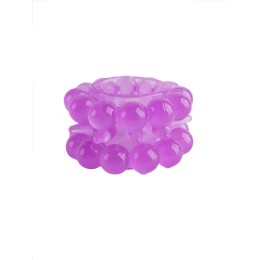 Лиловое эрекционное кольцо с 2 рядами стимулирующих шариков