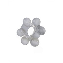 Прозрачное эластичное эрекционное кольцо с 6 шариками