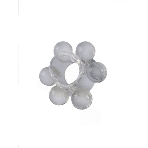 Прозрачное эластичное эрекционное кольцо с 6 шариками