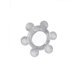 Прозрачное эластичное эрекционное кольцо с 6 шариками