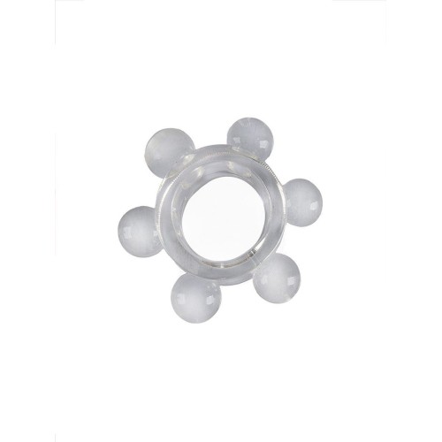 Прозрачное эластичное эрекционное кольцо с 6 шариками