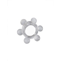 Прозрачное эластичное эрекционное кольцо с 6 шариками