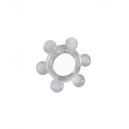 Прозрачное эластичное эрекционное кольцо с 6 шариками