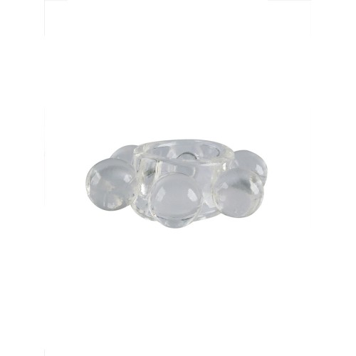 Прозрачное эластичное эрекционное кольцо с 6 шариками