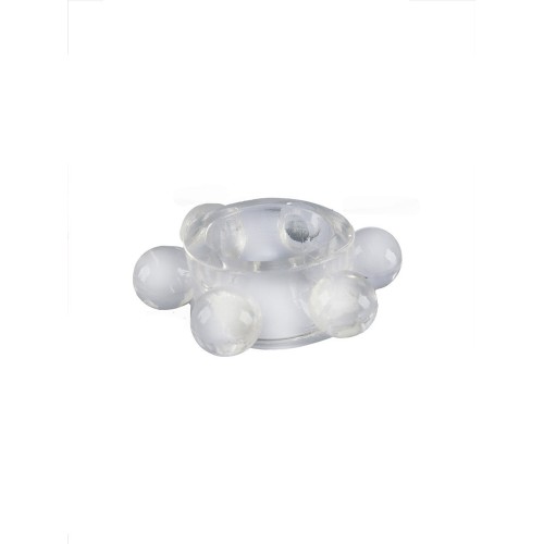 Прозрачное эластичное эрекционное кольцо с 6 шариками