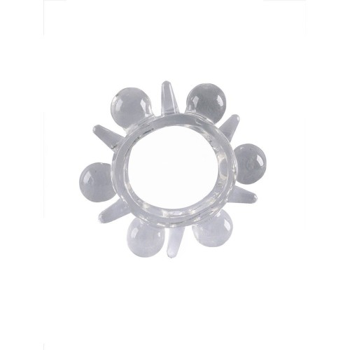 Прозрачное эрекционное кольцо с шариками и шипами