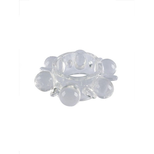 Прозрачное эрекционное кольцо с шариками и шипами