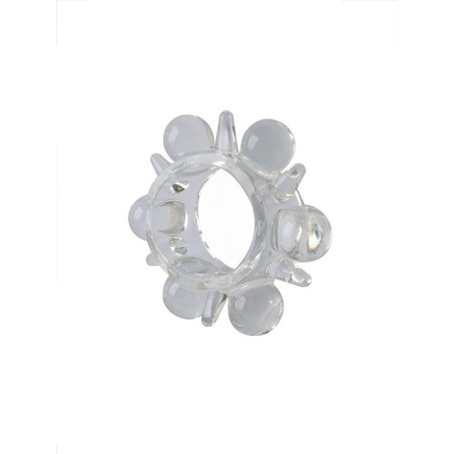 Прозрачное эрекционное кольцо с шариками и шипами