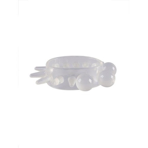 Эластичное эрекционное кольцо с шариками и лучами