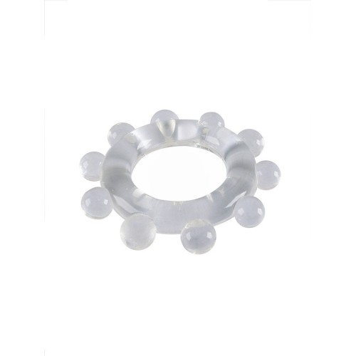 Прозрачное эрекционное кольцо со стимулирующими шариками