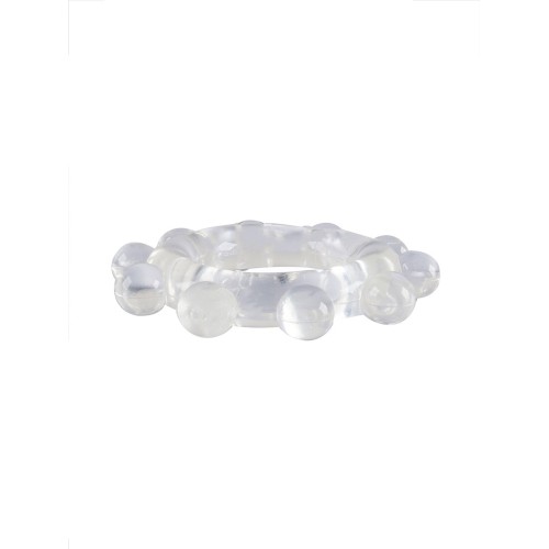 Прозрачное эрекционное кольцо со стимулирующими шариками