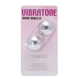 Серебристые шарики VIBRATONE DUO BALLS SILVER BLISTERCARD