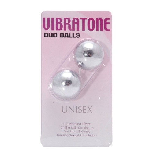 Серебристые шарики VIBRATONE DUO BALLS SILVER BLISTERCARD