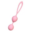 Розовые силиконовые вагинальные шарики с ограничителем-петелькой