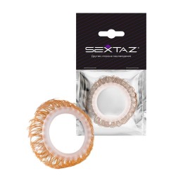 Эрекционное кольцо с бежевыми «ресничками»