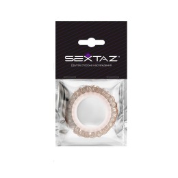 Эрекционное кольцо с бежевыми «ресничками»