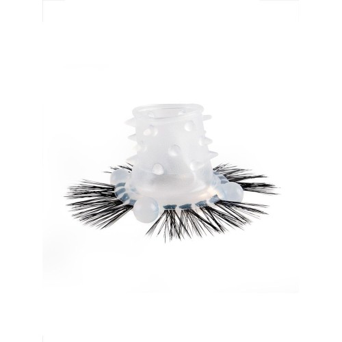 Эластичное эрекционное кольцо с черными «ресничками»