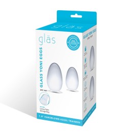 Набор из 2 стеклянных яиц йони