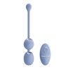 Голубые вагинальные шарики Willie с вибрацией и пультом ДУ