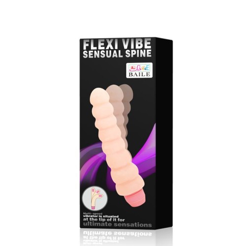 Гнущийся вибратор с хребтом Flexi Vibe Sensual Spin - 19 см.