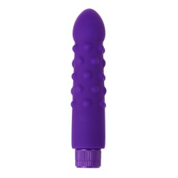 Фиолетовый вибратор с шишечками - 17 см.