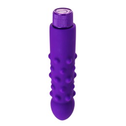 Фиолетовый вибратор с шишечками - 17 см.