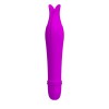 Лиловый миниатюрный вибромассажер Jeffrey с усиками - 14,5 см.