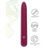 Бордовый перезаряжаемый вибратор Haze - 18 см.