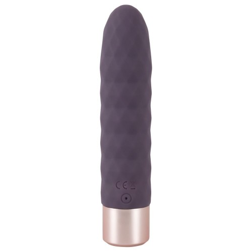 Фиолетовый мини-вибратор Elegant Diamond Vibe - 15 см.