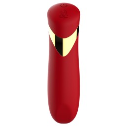 Красный силиконовый мини-вибратор - 13,7 см.