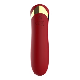 Красный силиконовый мини-вибратор - 13,7 см.