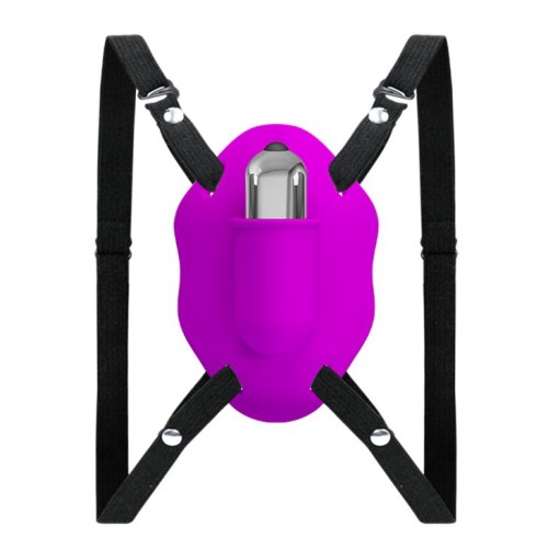 Лиловый вибростимулятор для клитора Love Rider на ремешках