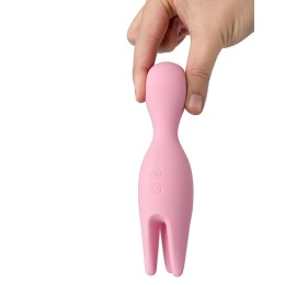 Розовый универсальный вибратор Nymph с подвижными  щупальцами 