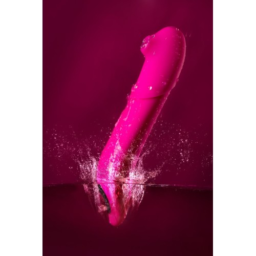 Розовый стимулятор с пульсацией и вакуум-волновой стимуляцией JOS Oscar - 20,5 см.