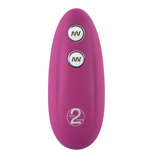 Ярко-розовый клиторальный стимулятор с пультом ДУ VibePad