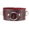Бордовый широкий ошейник с кольцом Maroon Collar
