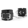 Черные наручники с металлическими застежками и цепочкой