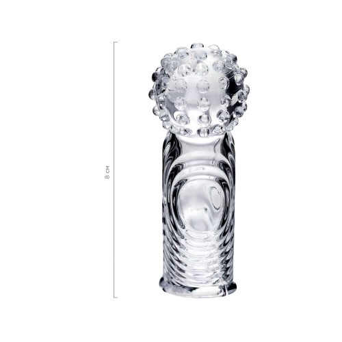 Прозрачная рельефная насадка на палец Ricol - 8 см.