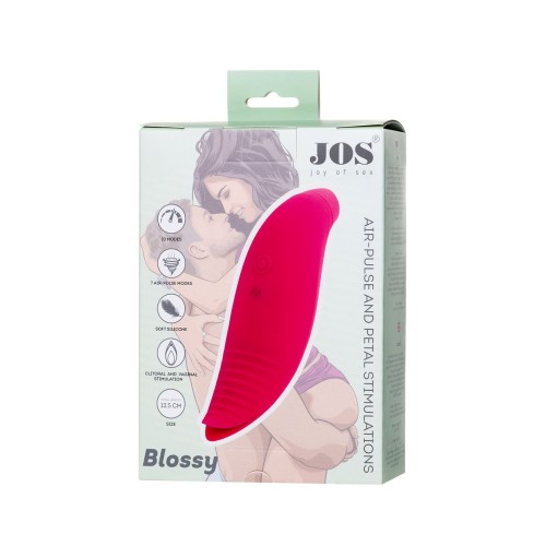 Ярко-розовый многофункциональный стимулятор клитора Blossy